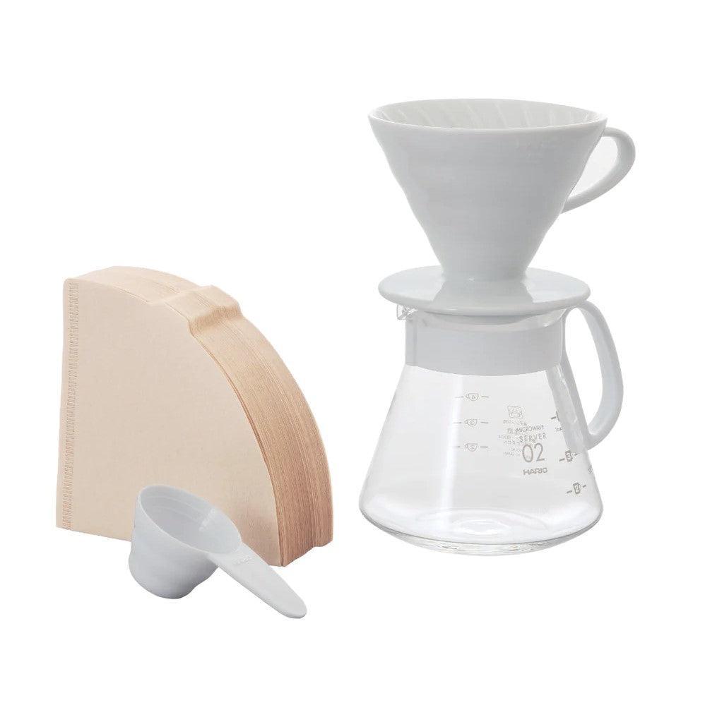 Hario V60 02 Seramik Kahve Demleme Seti Beyaz